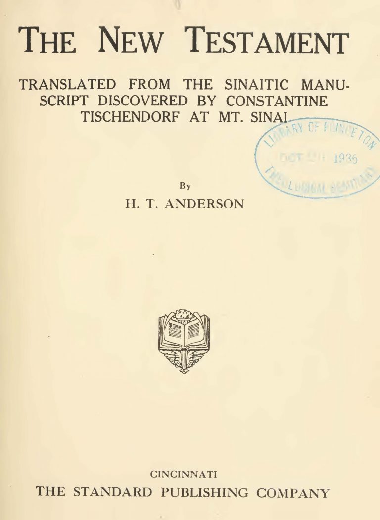 New Testament Translated from Sinaitic Manuscripts
