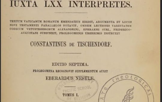 Tishendorf LXX (Septuagint) Vol1